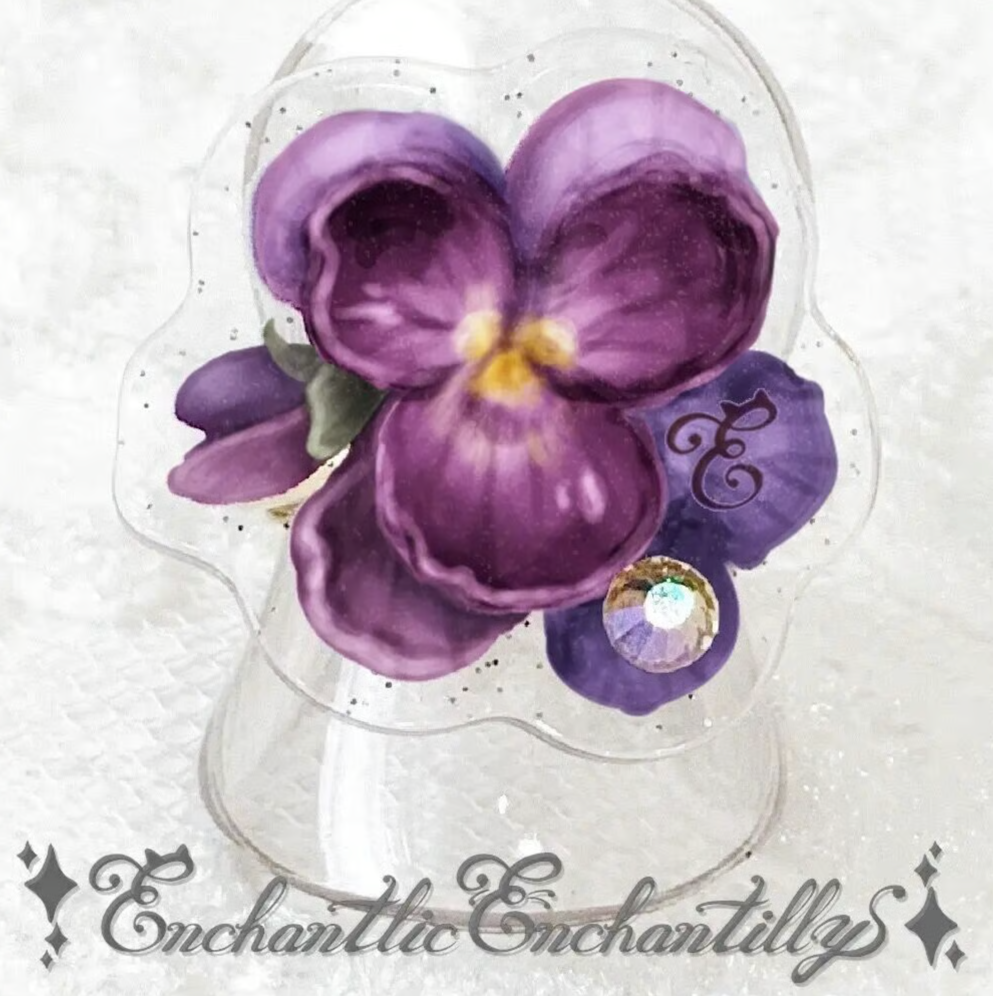 Dolled Up Rings - Violets ~Glitter Background~