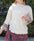 Strawberry Tulle Lace Three-Quarter Sleeve Pullover