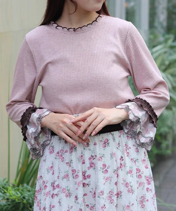Tulle Embroidery Color Lace Pullover