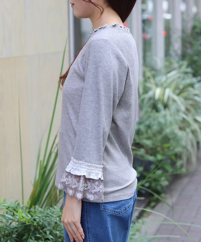 Tulle Embroidery Color Lace Pullover