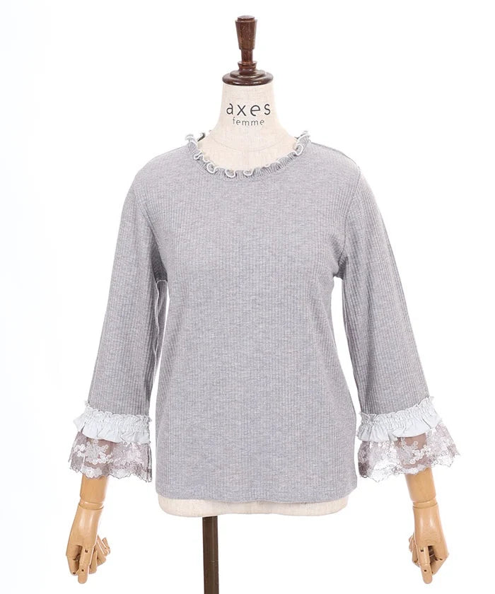 Tulle Embroidery Color Lace Pullover