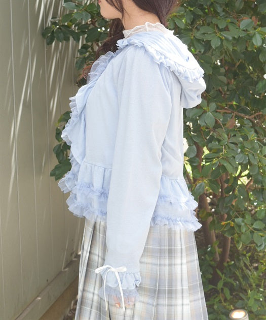UV Cut Hood Frill Cardigan