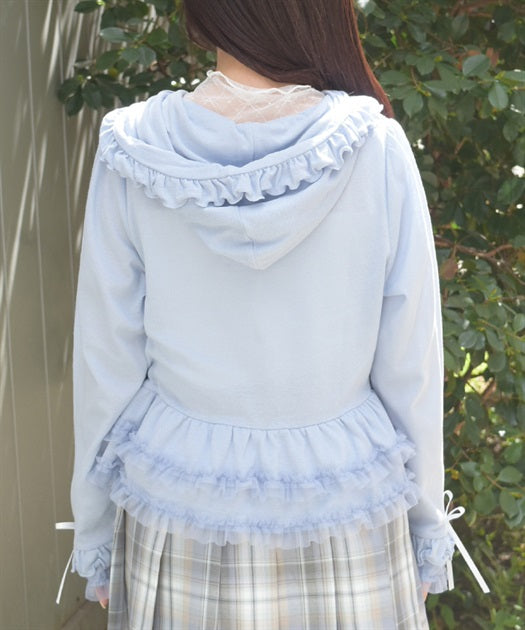 UV Cut Hood Frill Cardigan