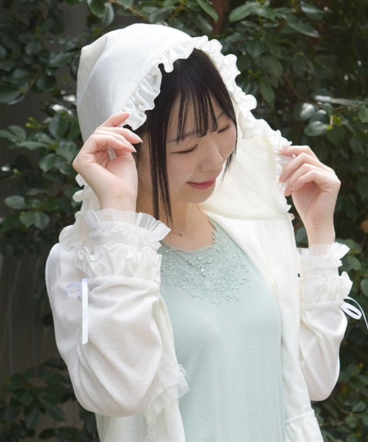 UV Cut Hood Frill Cardigan