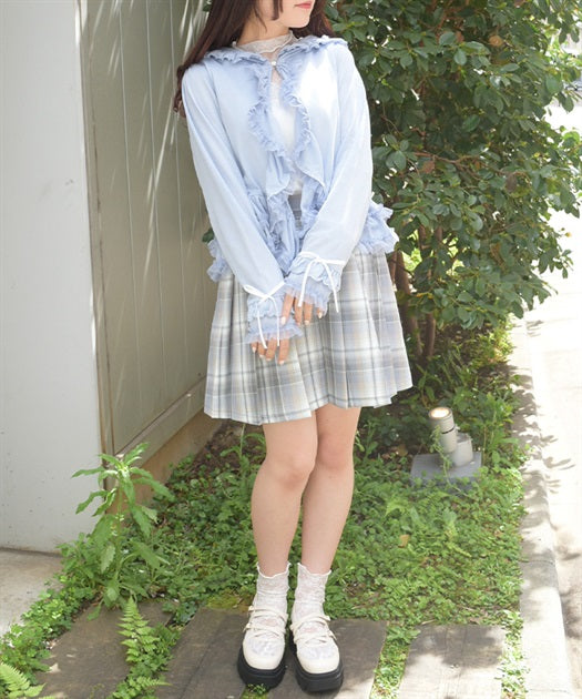 UV Cut Hood Frill Cardigan