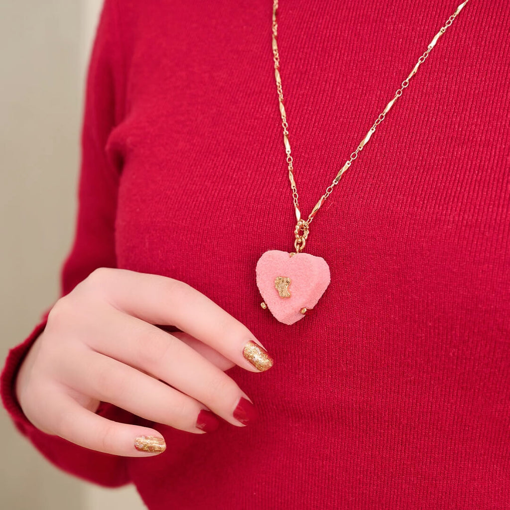 Pink Luxe Heart Chocolat Necklace