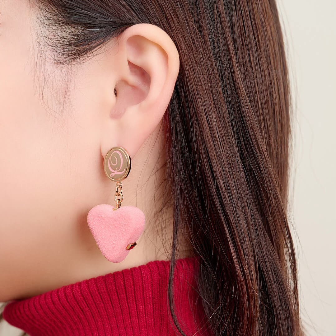 Petit Pink Luxe Heart Chocolat Pierced Earring