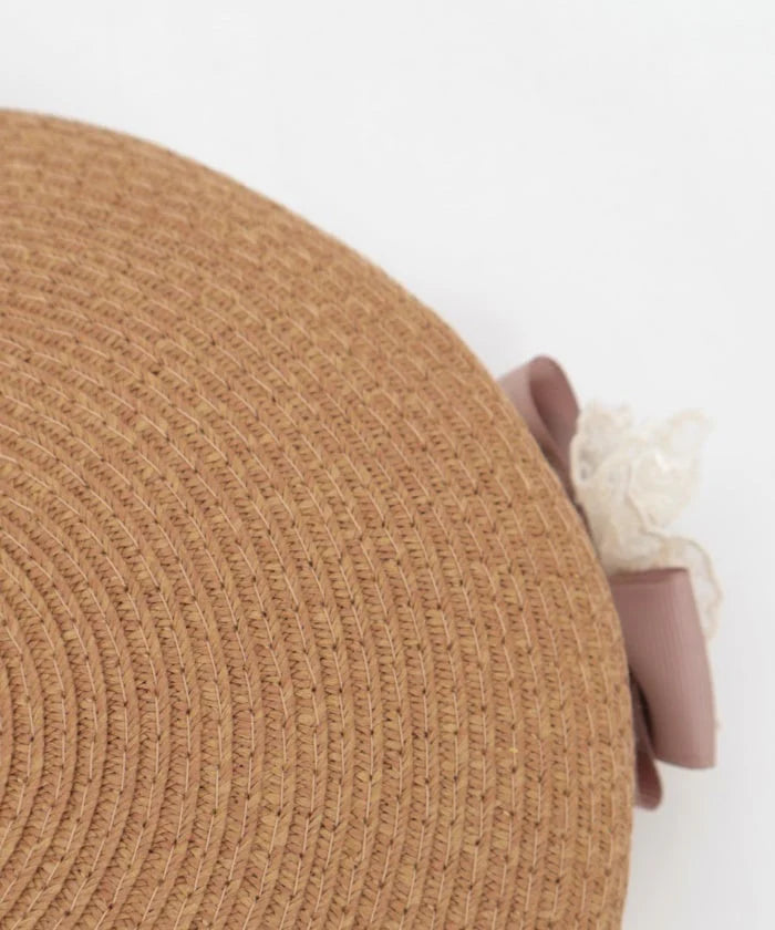 Lace Woven Beret with Brooch