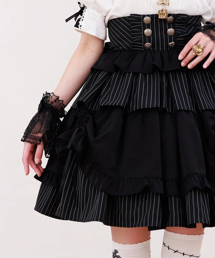 Striped Frill Skirt