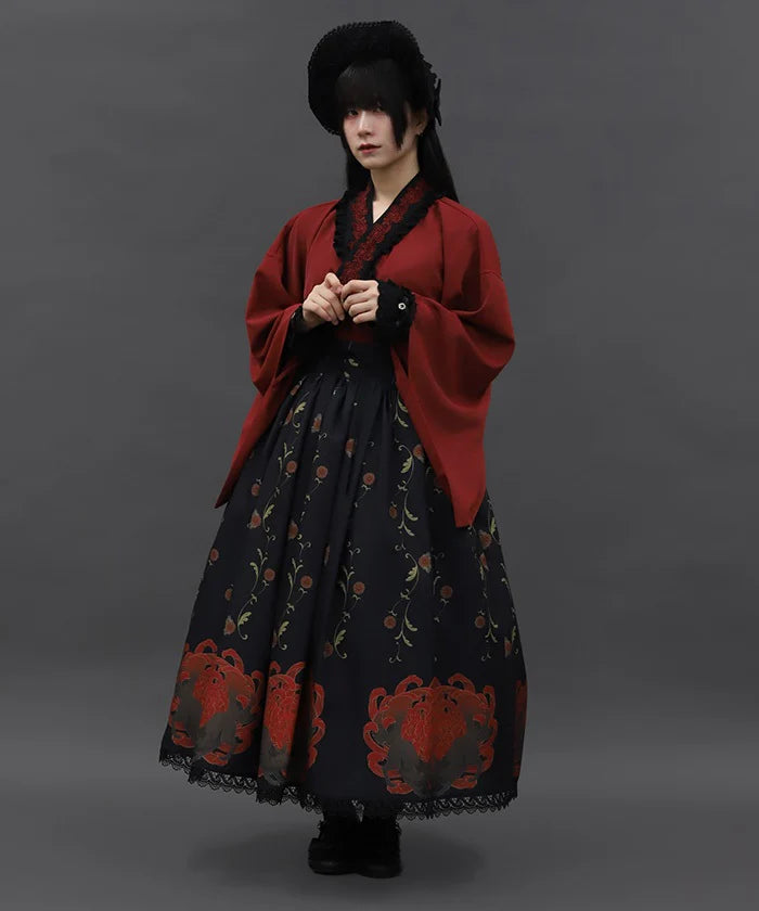 Chrysanthemum & Fox Pattern Skirt