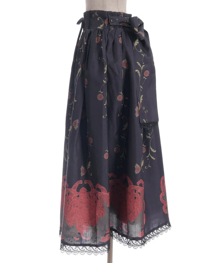 Chrysanthemum & Fox Pattern Skirt