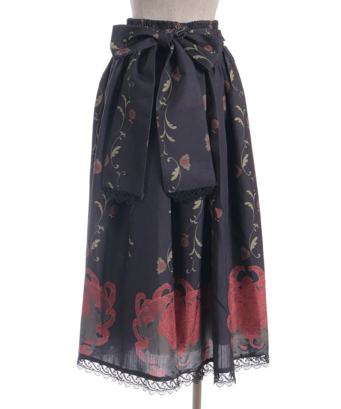 Chrysanthemum & Fox Pattern Skirt
