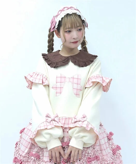 Ribbon Patch Cropped Pullover