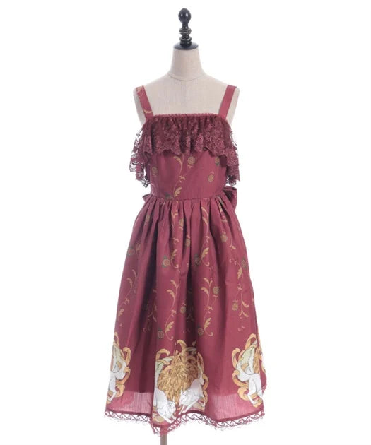 Chrysanthemum & Fox Pattern Jumperskirt