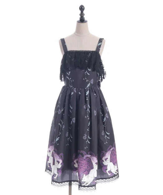 Chrysanthemum & Fox Pattern Jumperskirt