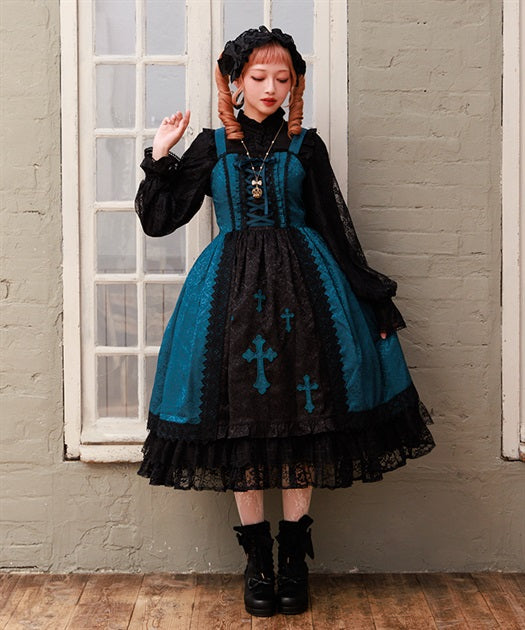 Cross Motif Jumper Skirt