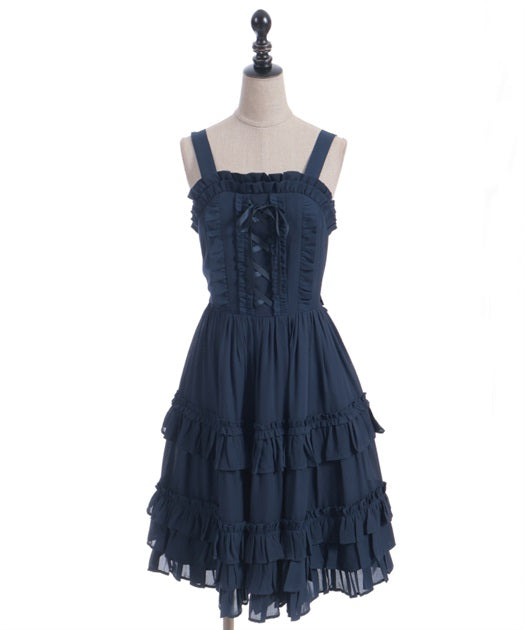 Lace-up Frill Jumperskirt