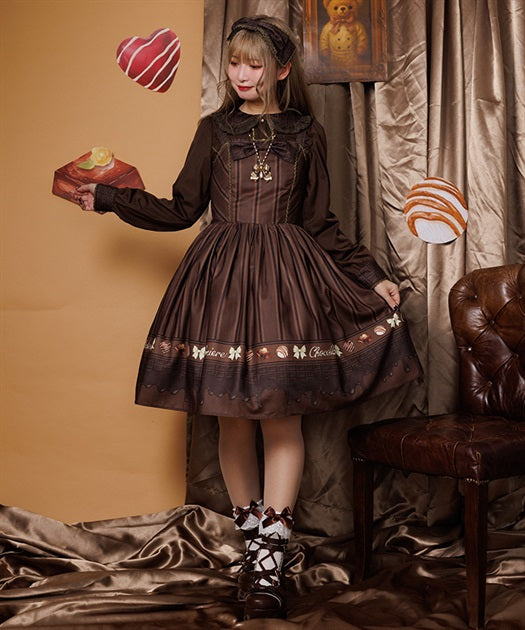 Bonbon Chocolate Pattern Jumper Skirt (Made to Order)