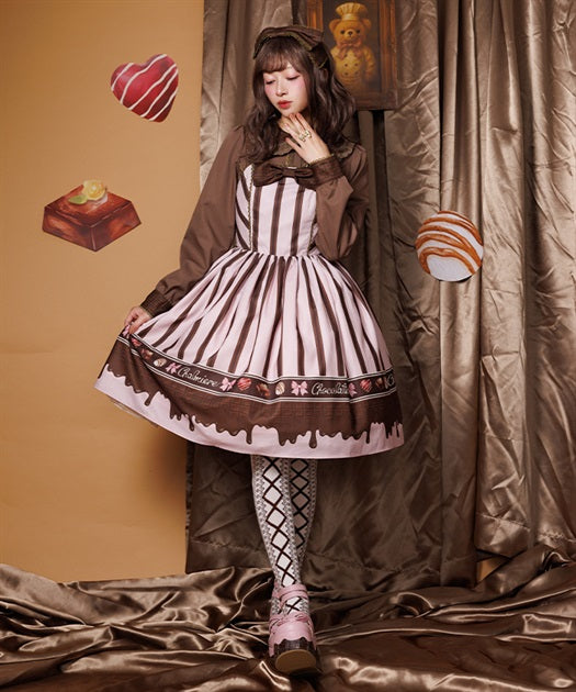 Bonbon Chocolate Pattern Jumper Skirt (Made to Order)