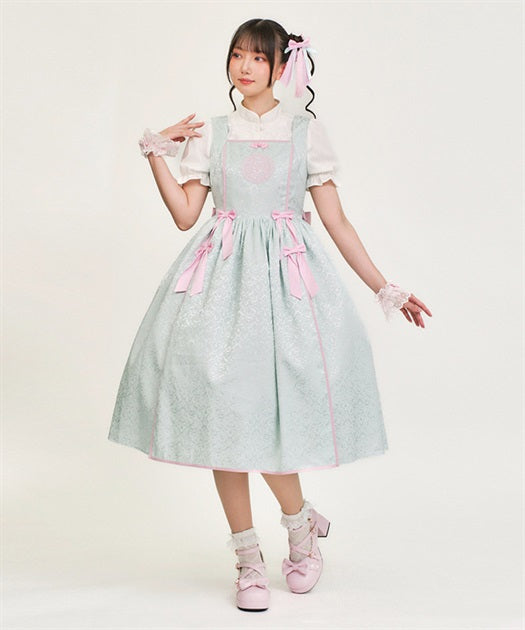 Peony Embroidered Chinese Jumper Skirt