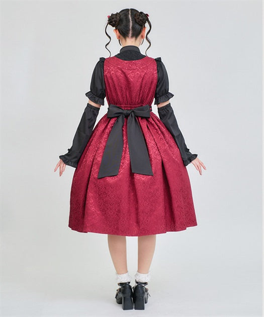 Peony Embroidered Chinese Jumper Skirt