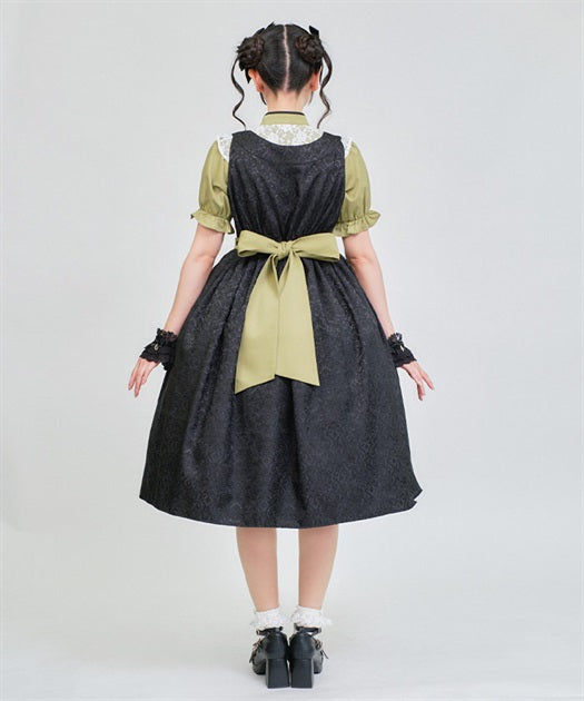 Peony Embroidered Chinese Jumper Skirt