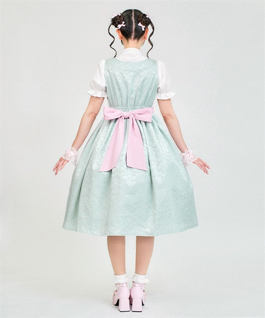 Peony Embroidered Chinese Jumper Skirt