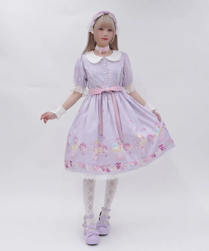 Pansy Cupcake Pattern Dress