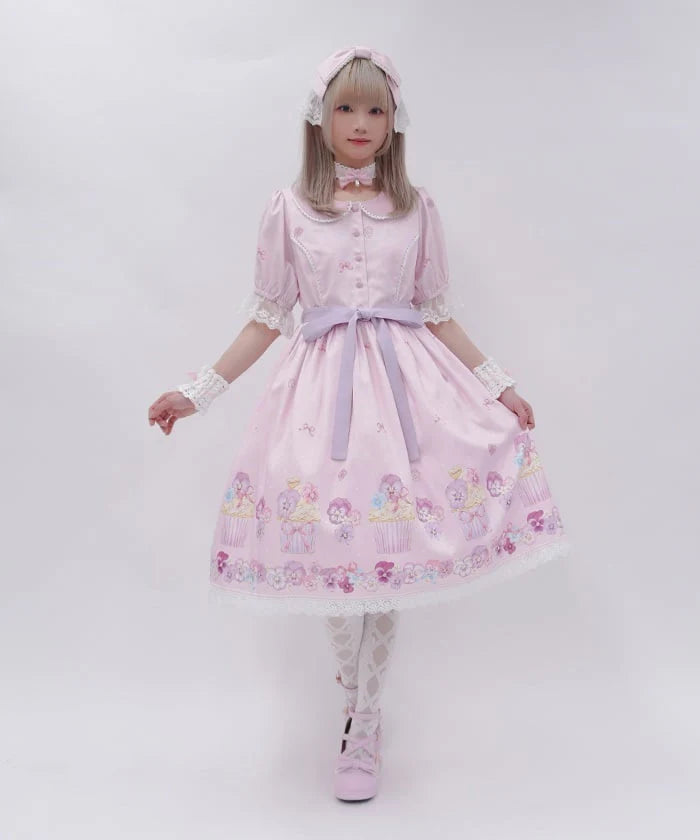 Pansy Cupcake Pattern Dress