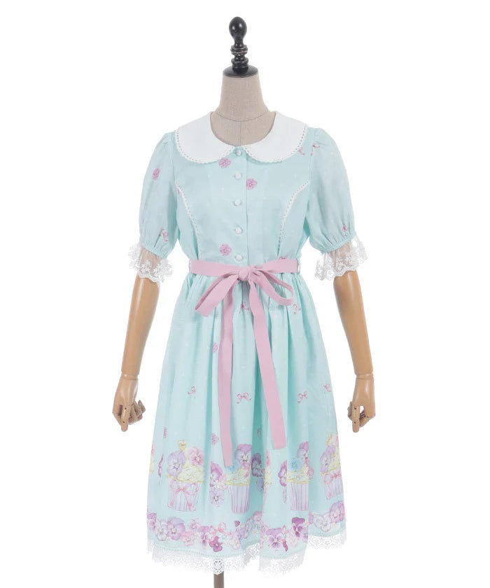 Pansy Cupcake Pattern Dress