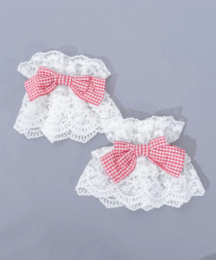 Check Ribbon Wrist Cuffs