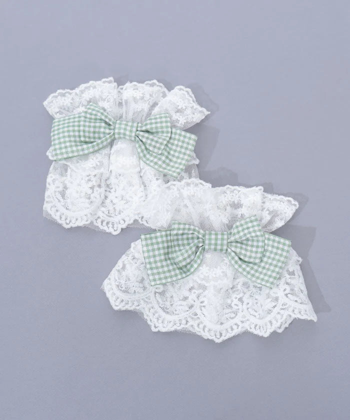 Check Ribbon Wrist Cuffs
