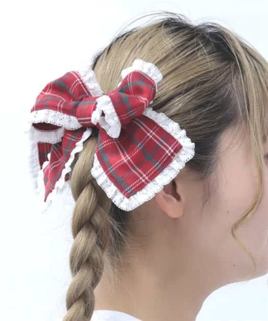 Plaid Ribbon Clip Set