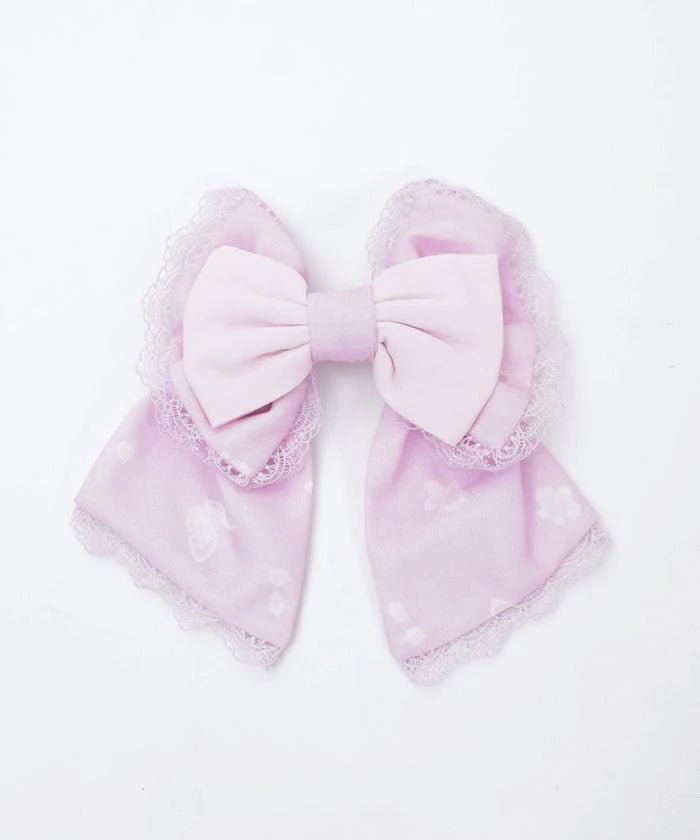 Sakura Pattern Ribbon Barrette Clip