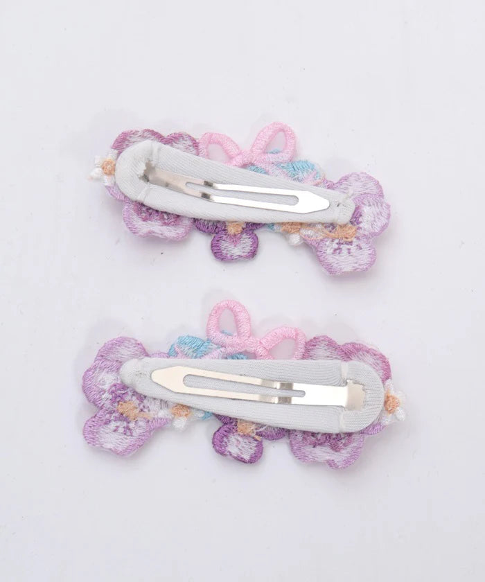 Pansy Embroidery Clip Set