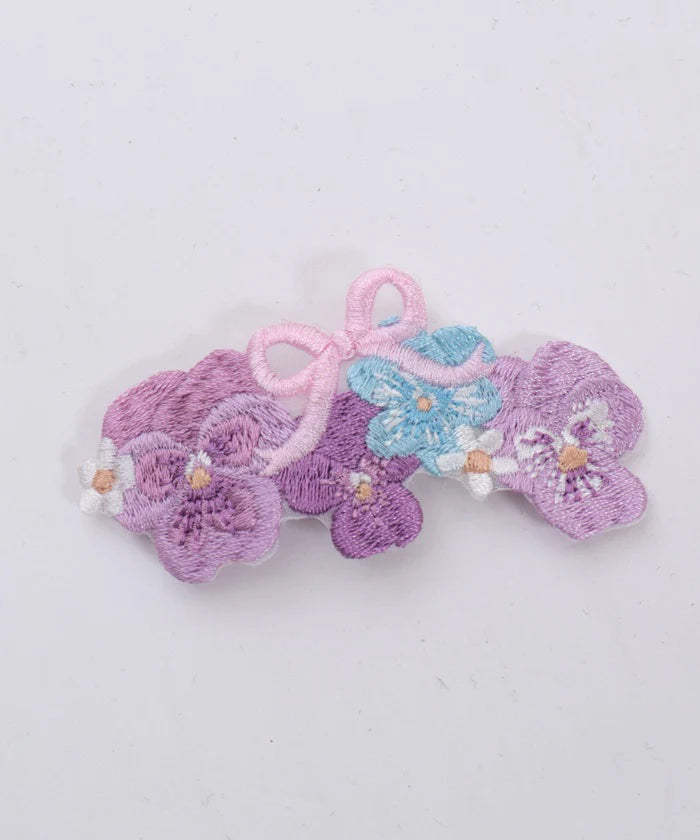 Pansy Embroidery Clip Set