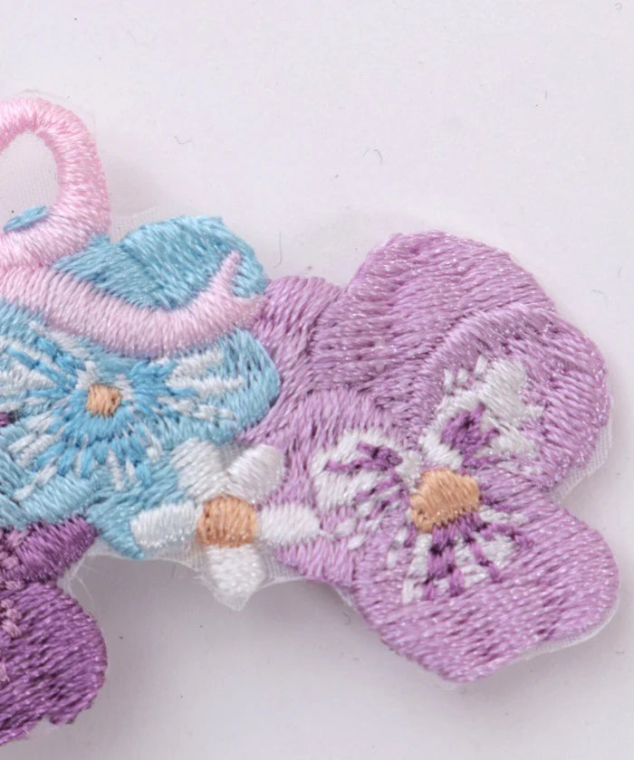Pansy Embroidery Clip Set