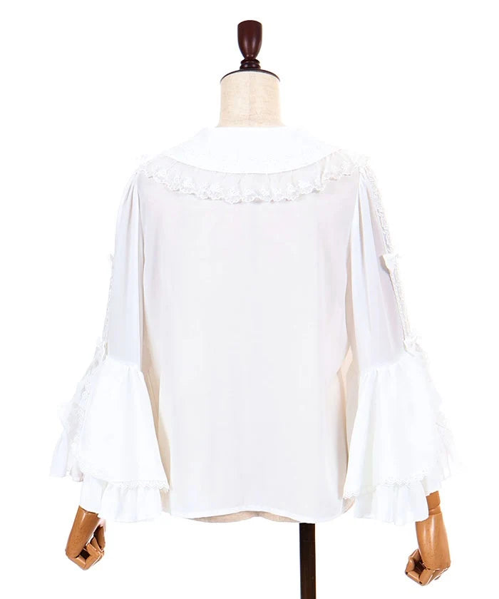 Round Collar Princess Sleeves Blouse