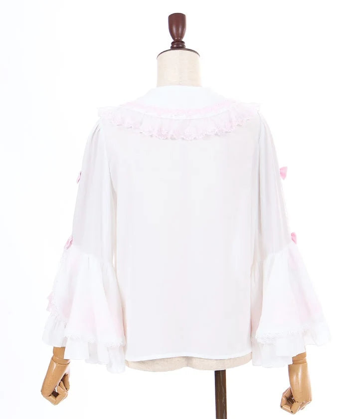 Round Collar Princess Sleeves Blouse