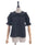 Torsion Lace Round Collar Short Sleeve Blouse