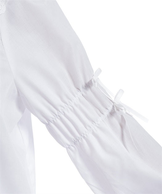 Cotton Lace Round Collar Blouse