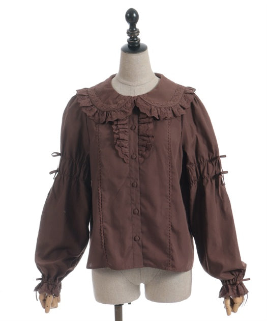 Cotton Lace Round Collar Blouse