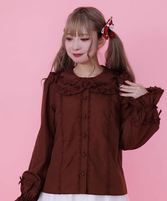 Petit Ribbon Round Collar Blouse