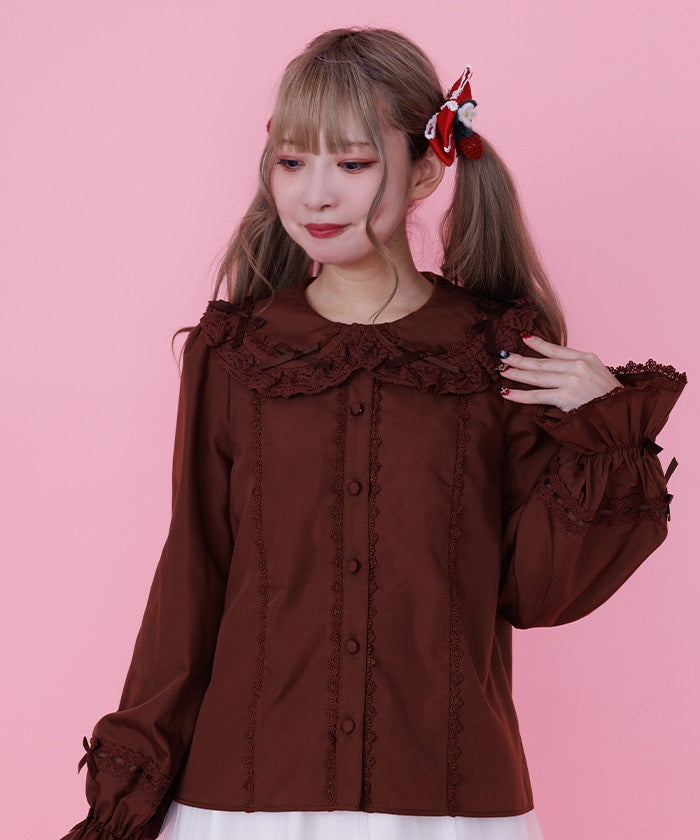Petit Ribbon Round Collar Blouse