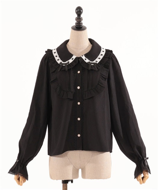 Ladder Lace Collar Blouse