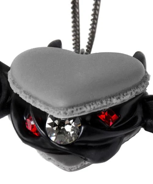 Devil Heart Black Sesame Macaron Necklace (Gray)
