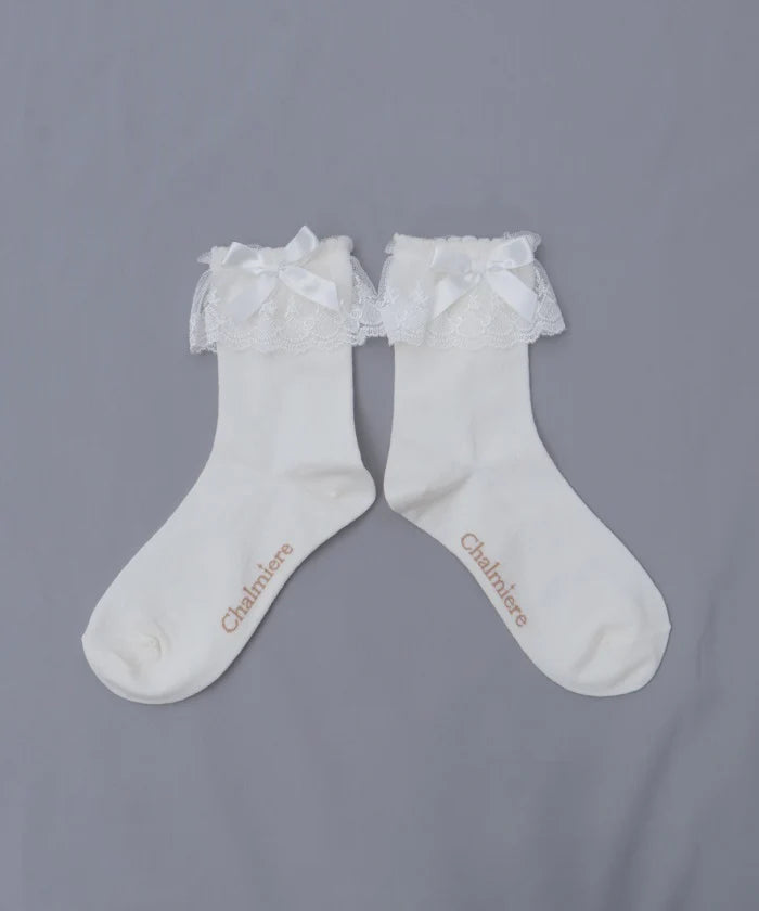 Openwork Lace-Up Pattern Socks