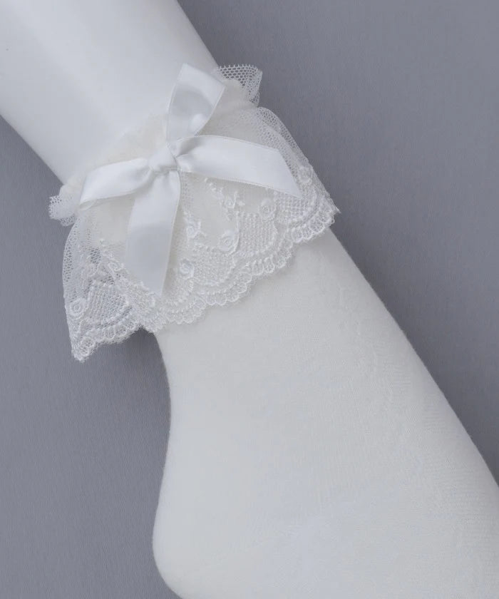 Openwork Lace-Up Pattern Socks