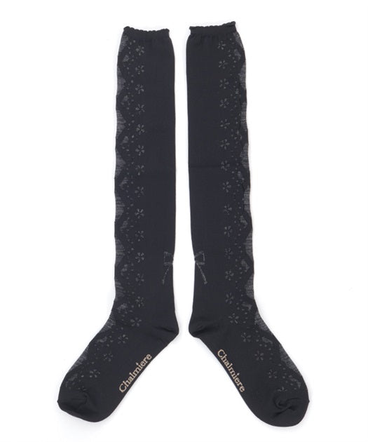 Lace-Up See-Through Over-knee Socks