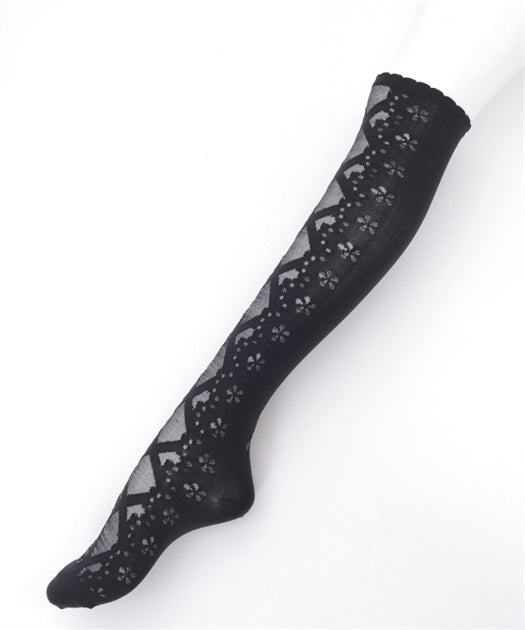 Lace-Up See-Through Over-knee Socks